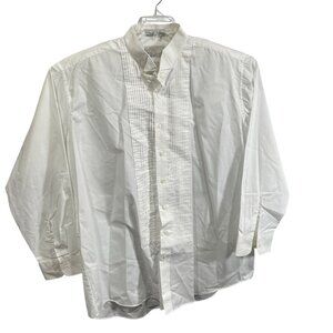 Neil Allyn White Tuxedo Shirt 2XL 36/37 Pleated Front Cotton Blend Formal Wear
